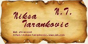 Nikša Taranković vizit kartica